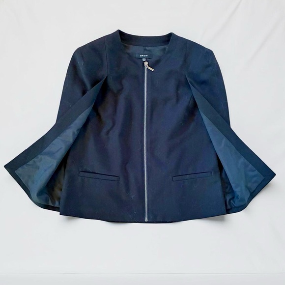 NWOT DREW Midnight Black Zip-Up Cape - Picture 3 of 5